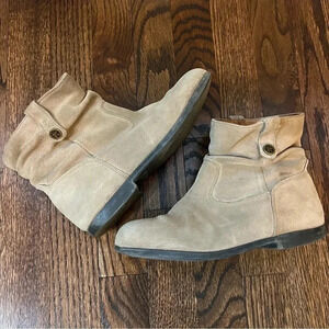 Birkenstock Sarnia Ankle Boots Beige Suede Ankle Side Zip Pull On EU 36 US 5-5.5